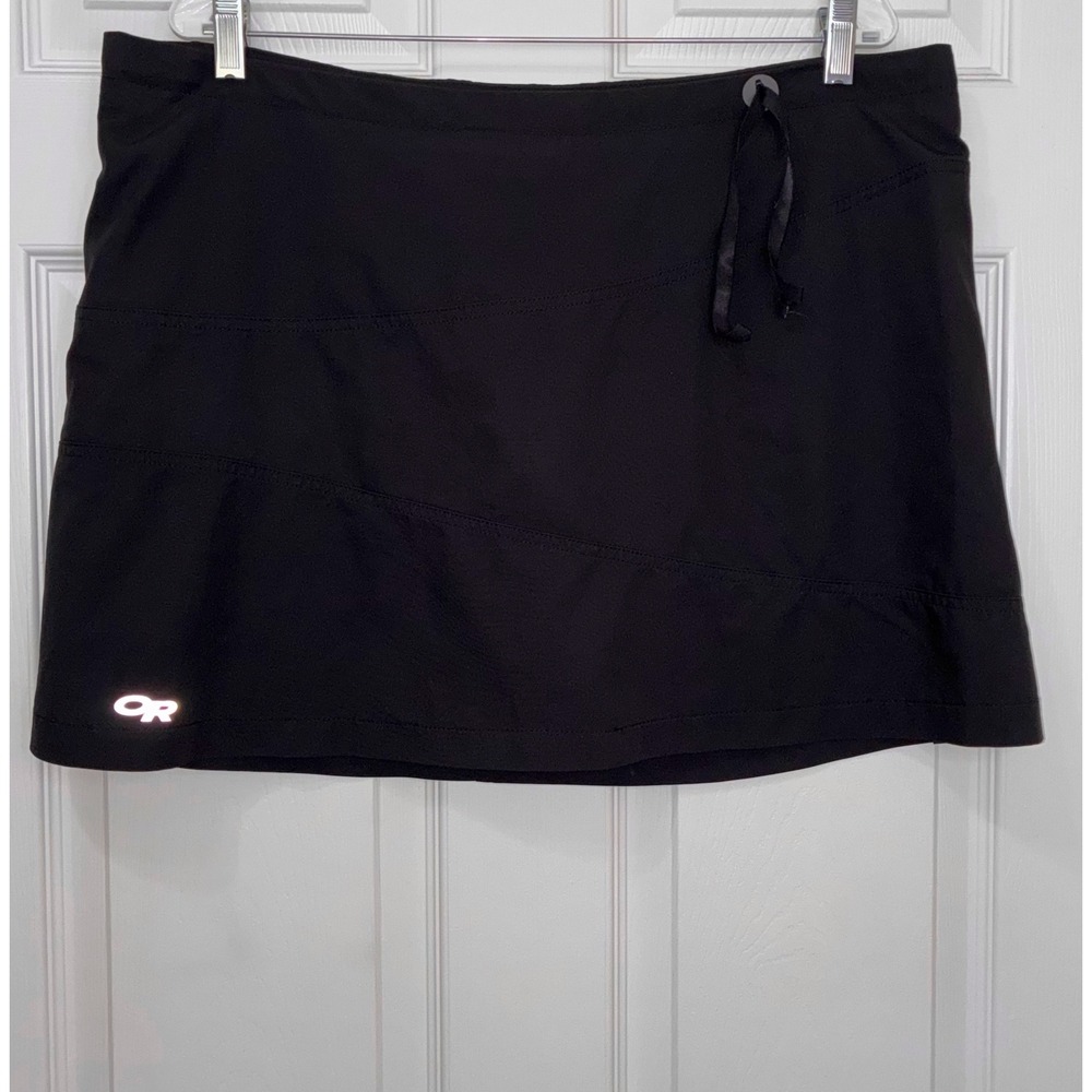 Outdoor Research Expressa Skort Women's 14 Black Pull on Drawcord Zip pockets